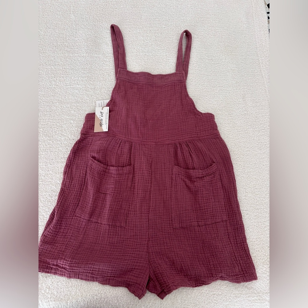 New In by Very J Textured Romper — Mauve / Plum (NWT)